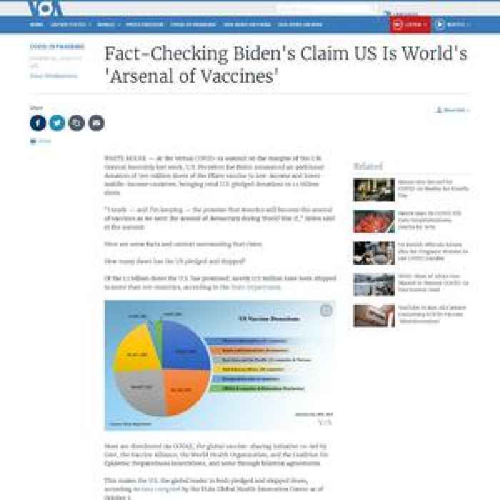 Fact-Checking Biden's Claim US Is World's 'Arsenal of Vaccines'