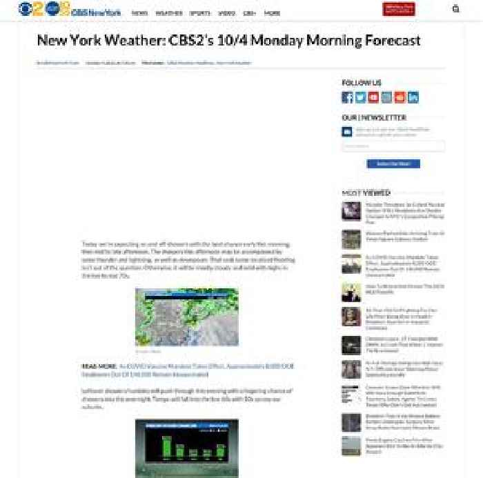 New York Weather: CBS2’s 10/4 Monday Morning Forecast