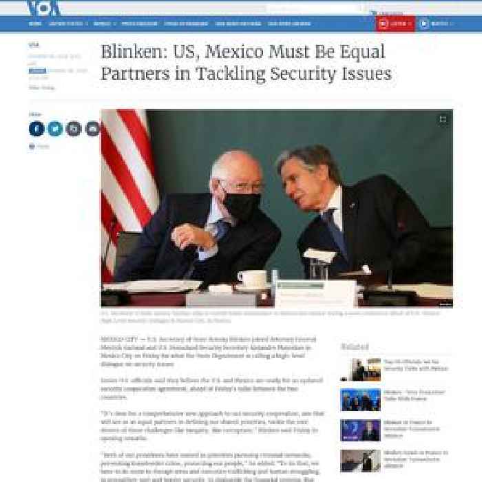 Blinken Set for Security Talks With Mexico
