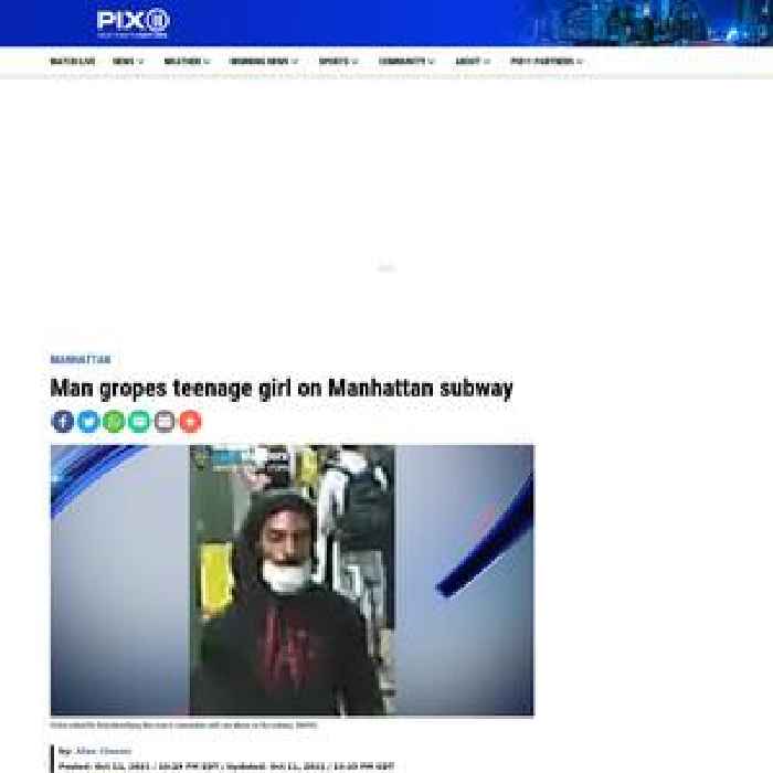 Man gropes teenage girl on Manhattan subway
