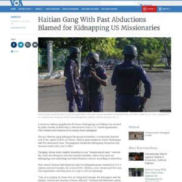 Haitian Gang With Past Abductions Blamed for Kidnapping US Missionaries