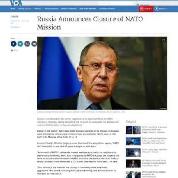 Russia Announces Closure of NATO Mission
