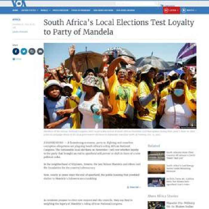 South Africa’s Local Elections Test Loyalty to Party of Mandela