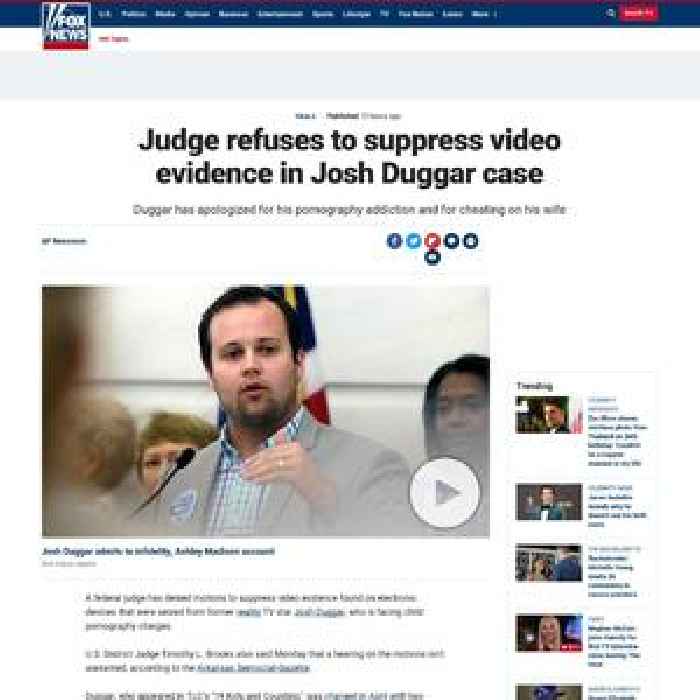 Judge refuses to suppress video evidence in Josh Duggar case
