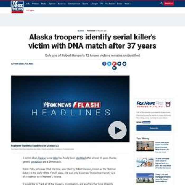 Alaska trooper identify serial killer's victim with DNA match after 37 years
