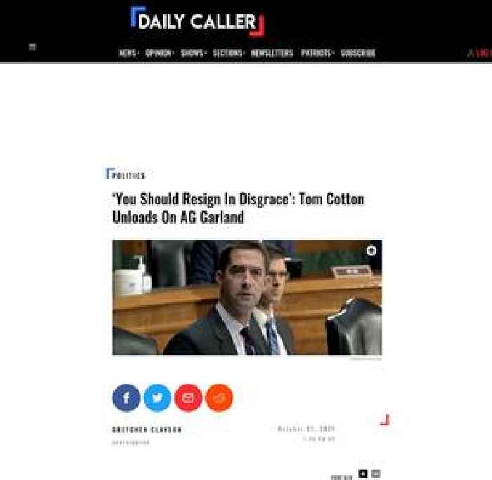 ‘You Should Resign In Disgrace’: Tom Cotton Unloads On AG Garland