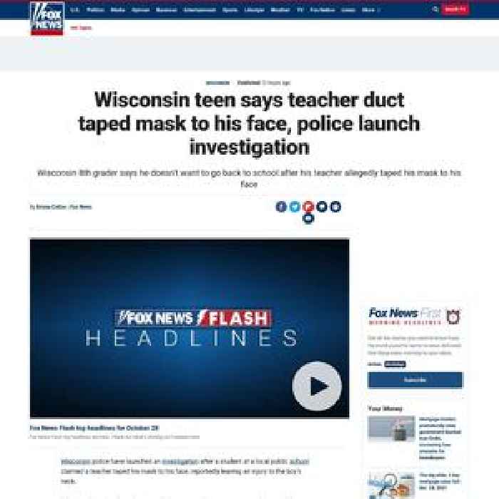 Wisconsin teen says teacher duct taped mask to his face, police launch investigation