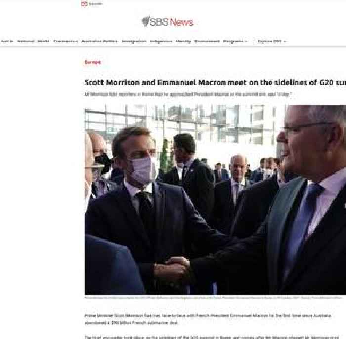 Scott Morrison and Emmanuel Macron meet on the sidelines of G20 summit