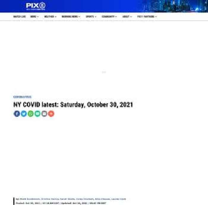 NY COVID latest: Saturday, October 30, 2021