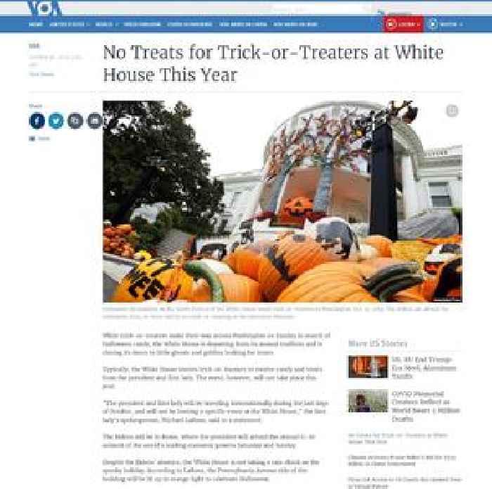 No Treats for Trick-or-Treaters at White House This Year