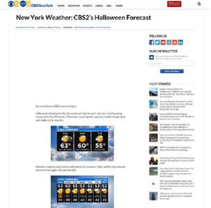 New York Weather: CBS2’s Halloween Forecast