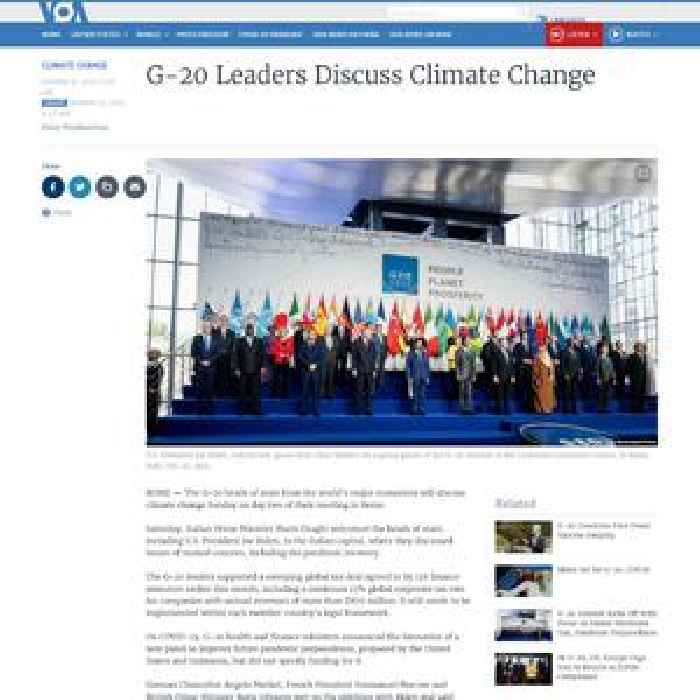 G-20 Leaders to Discuss Climate Change