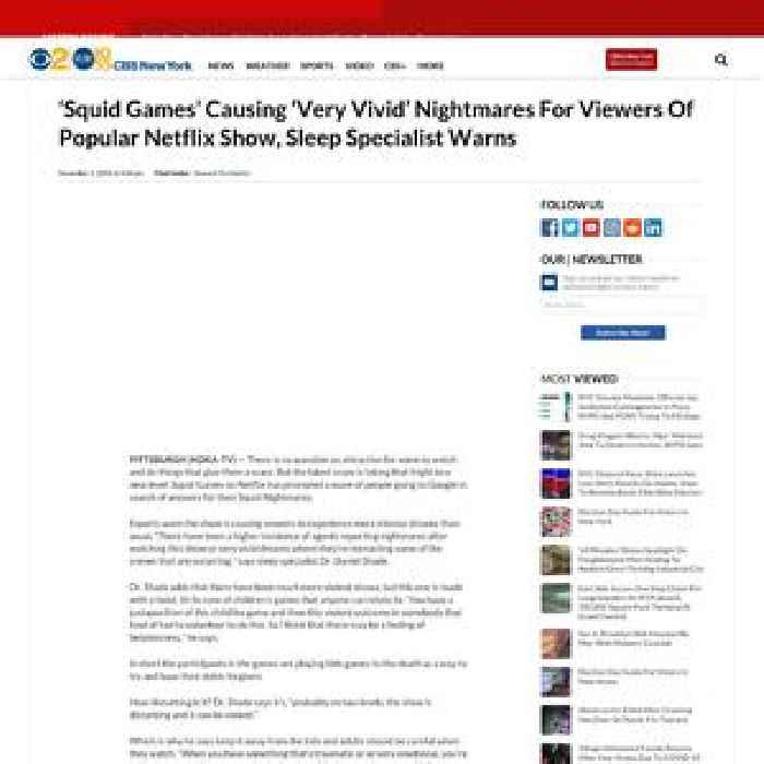 ‘Squid Games’ Causing ‘Very Vivid’ Nightmares For Viewers Of Popular Netflix Show, Sleep Specialist Warns
