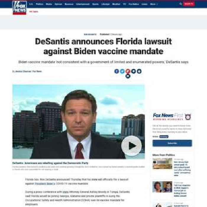 DeSantis announces Florida lawsuit against Biden vaccine mandate