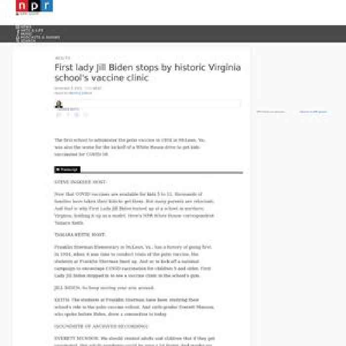 First lady Jill Biden stops by historic Virginia school's vaccine clinic