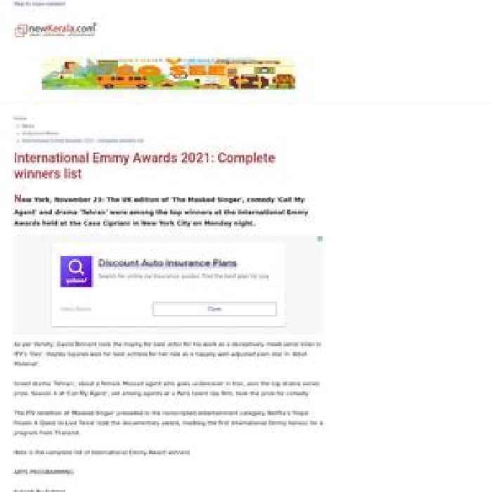 International Emmy Awards 2021: Complete winners list