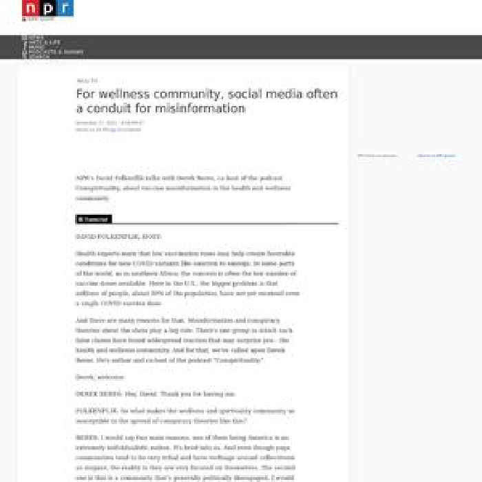 For wellness community, social media often a conduit for misinformation