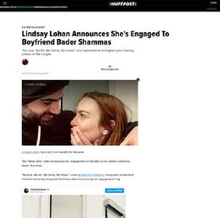 

    Lindsay Lohan Announces She's Engaged To Boyfriend Bader Shammas

