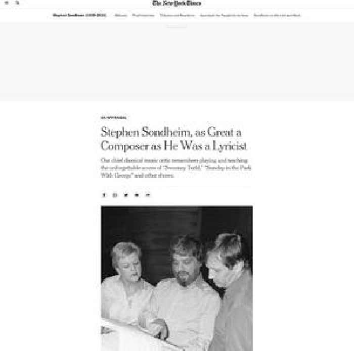 Stephen Sondheim, as Great a Composer as He Was a Lyricist