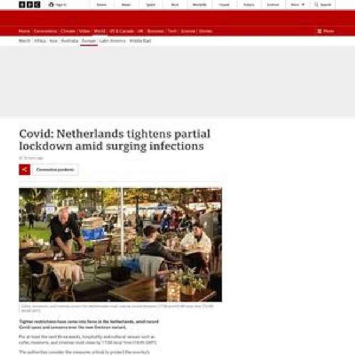 Covid: Netherlands enters partial lockdown amid surging infections