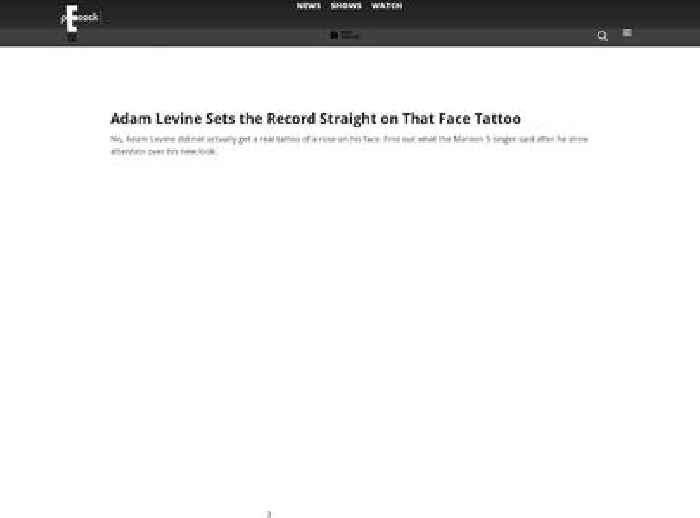 Adam Levine Sets the Record Straight on That Face Tattoo