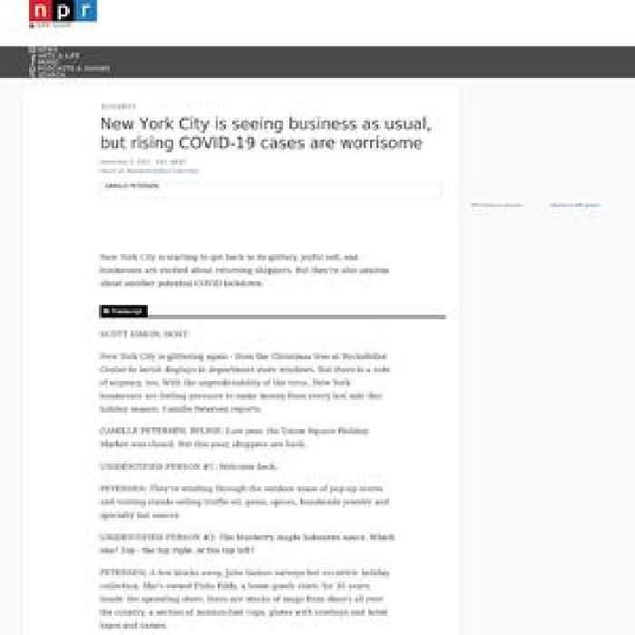 New York City is seeing business as usual, but rising COVID-19 cases are worrisome