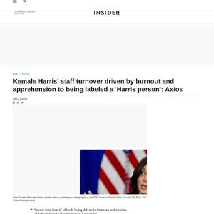 Kamala Harris' staff turnover driven by burnout and apprehension to being labeled a 'Harris person': Axios