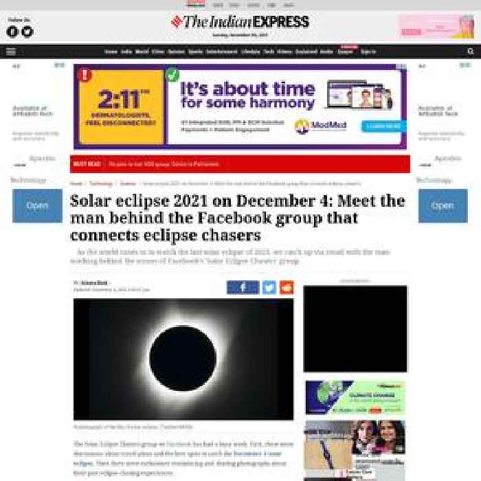 Solar eclipse 2021 on December 4: Meet the man behind the Facebook group that connects eclipse chasers