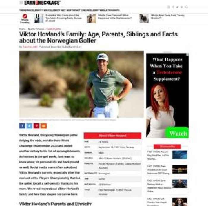 Viktor Hovland’s Family: Age, Parents, Siblings and Facts about the Norwegian Golfer