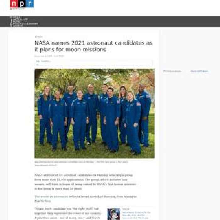 NASA names 2021 astronaut candidates as it plans for moon missions
