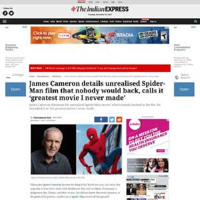 James Cameron details unrealised Spider-Man film that nobody would back, calls it ‘greatest movie I never made’