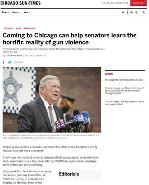 Coming to Chicago can help senators learn the horrific reality of gun violence