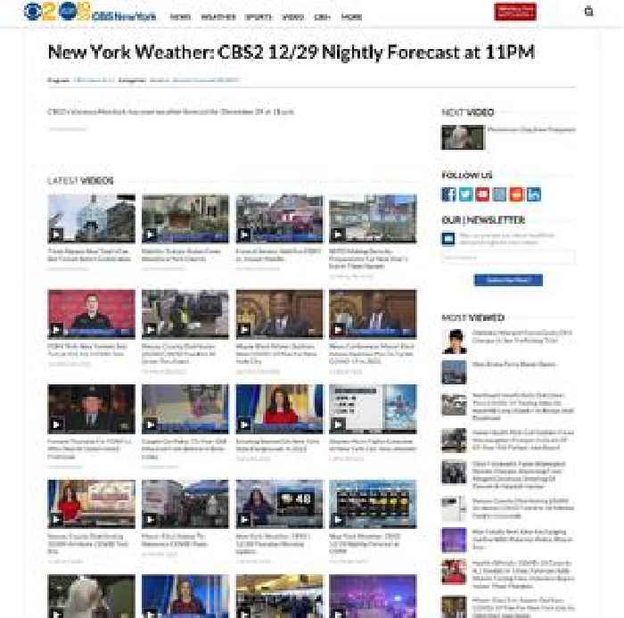 New York Weather: CBS2’s 12/30 Thursday Morning Forecast