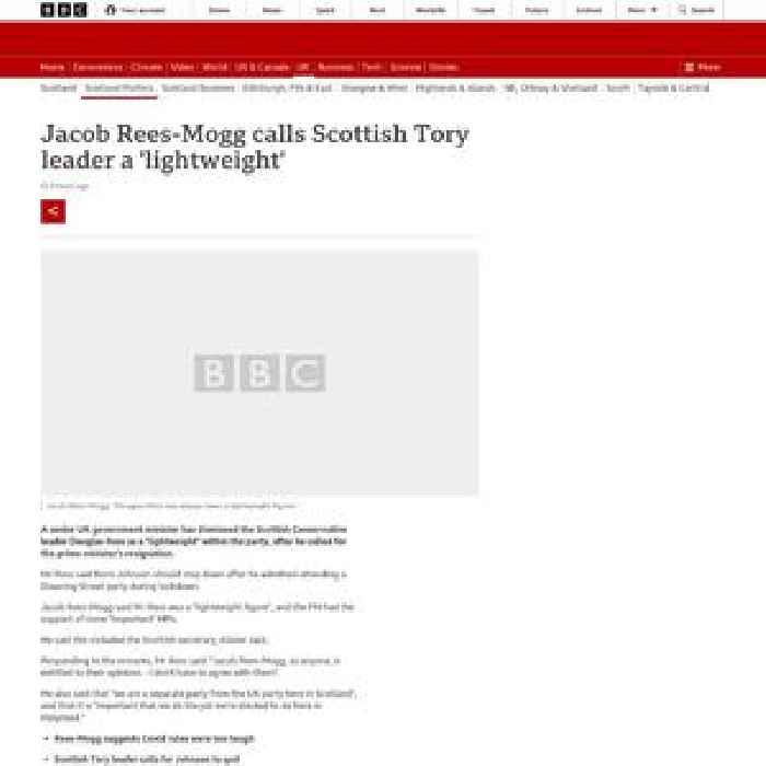 Jacob Rees-Mogg calls Scottish Tory leader a 'lightweight'