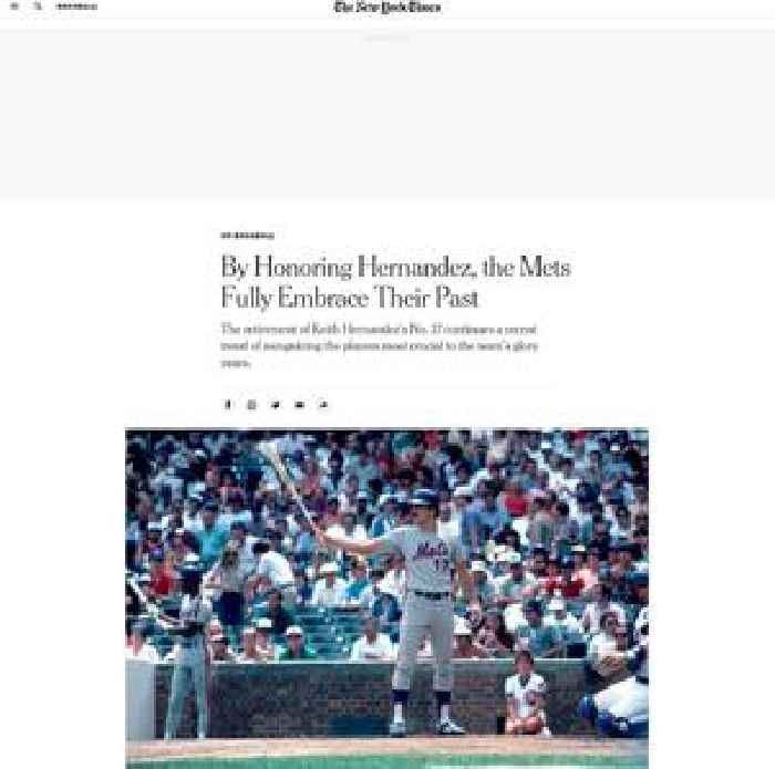 By Honoring Hernandez, the Mets Fully Embrace Their Past