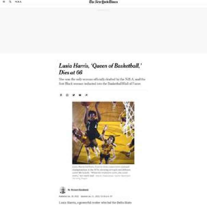 Lusia Harris, ‘Queen of Basketball,’ Dies at 66
