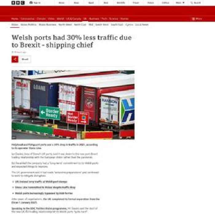 Welsh ports had 30% less traffic due to Brexit - shipping chief