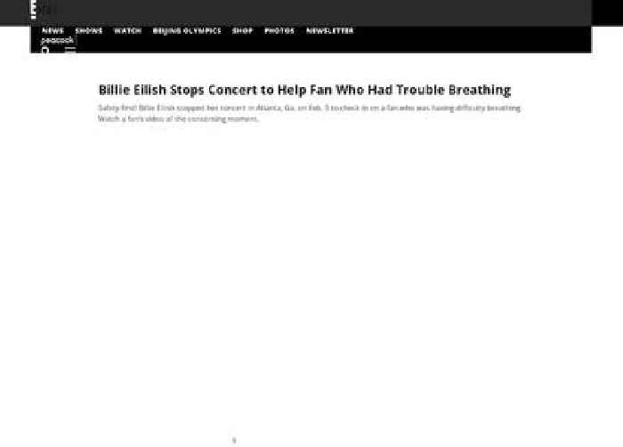 Billie Eilish Stops Concert to Help Fan Who Had Trouble Breathing