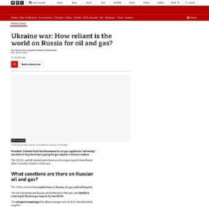 Ukraine war: How reliant is the world on Russia for oil and gas?