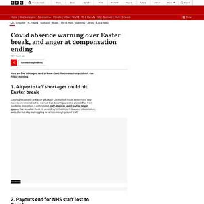 Covid absence warning over Easter break, and anger at compensation ending