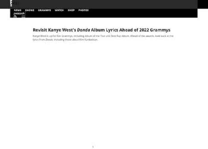 Revisit Kanye West's Donda Album Lyrics Ahead of 2022 Grammys