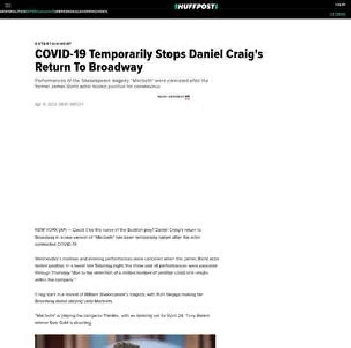 

    COVID-19 Temporarily Stops Daniel Craig's Return To Broadway

