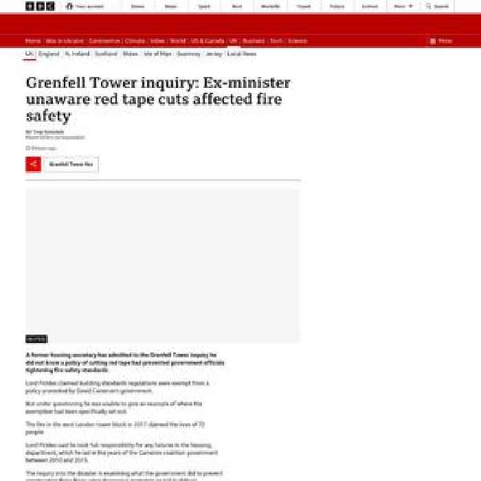 Grenfell Tower inquiry: Minister unaware red tape cuts affected fire safety