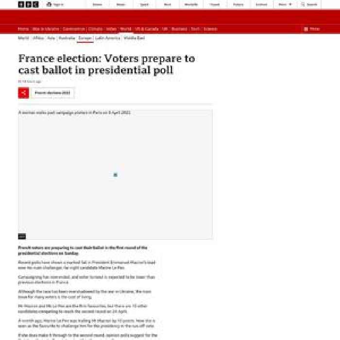 France election: Voters prepare to cast ballot in presidential poll