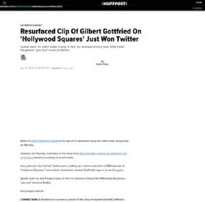 

    Resurfaced Clip Of Gilbert Gottfriend On 'Hollywood Squares' Just Won Twitter

