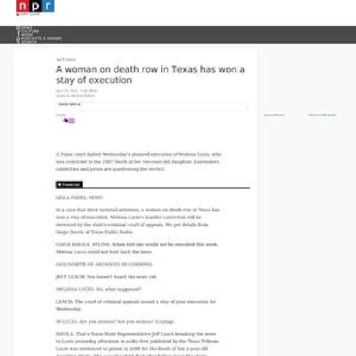 A woman on death row in Texas has won a stay of execution