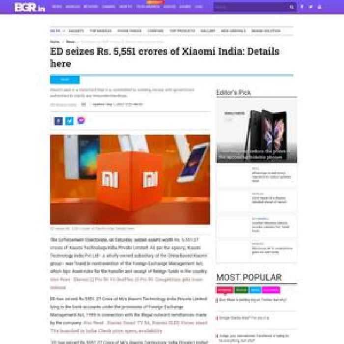 ED seizes Rs. 5,551 crores of Xiaomi India: Details here