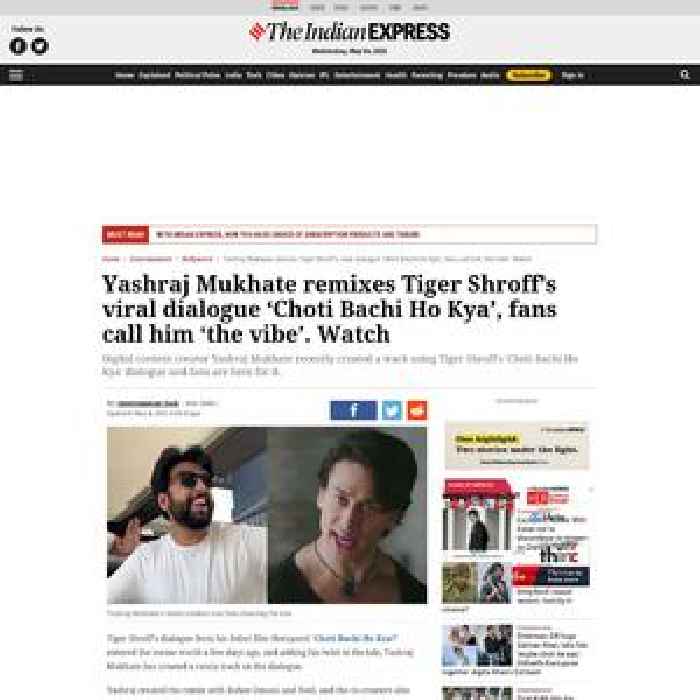 Yashraj Mukhate remixes Tiger Shroff’s viral dialogue ‘Choti Bachi Ho Kya’, fans call him ‘the vibe’. Watch