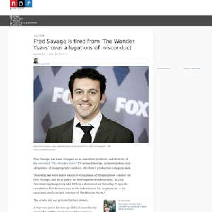Fred Savage is dropped as an executive of 'The Wonder Years' over conduct allegations