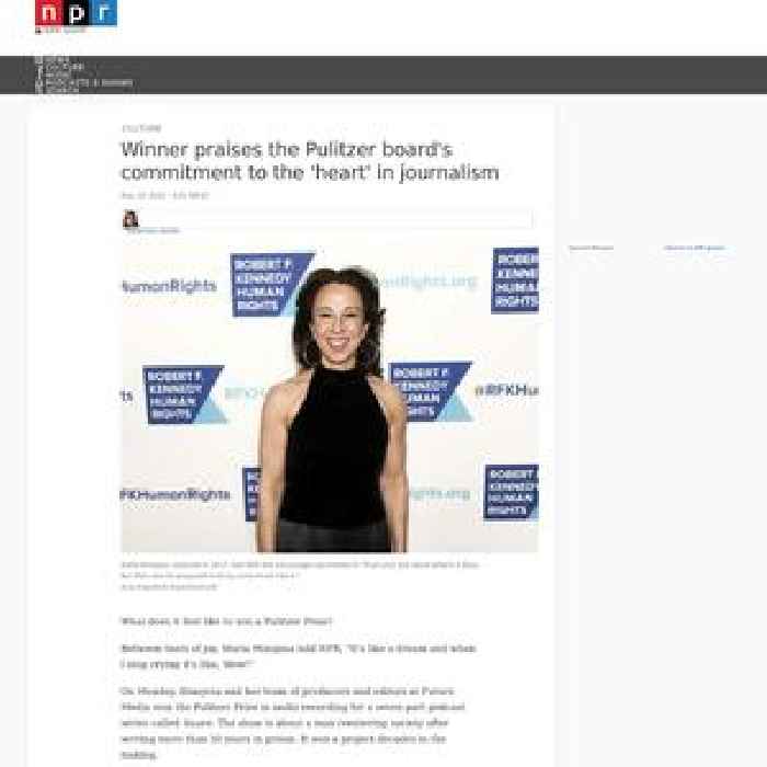 Winner praises the Pulitzer board's commitment to the 'heart' in journalism